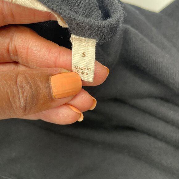 Soft Surroundings Black Lace Trim V-Neck Wool Blend Bell Sleeve Sweater Tunic S - Picture 11 of 13